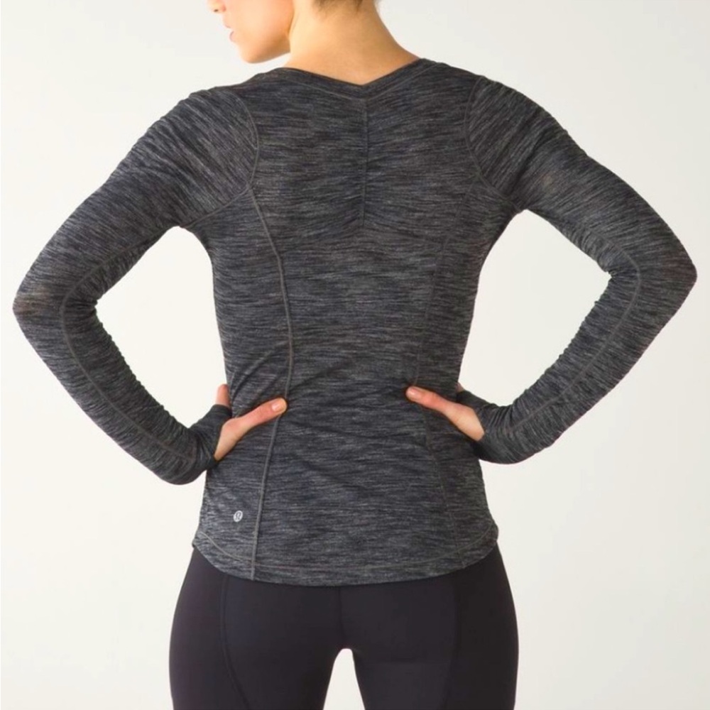 Lululemon 5 Miles Long Sleeve Heathered Black Size 2/4